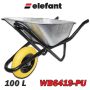 Строителна работна ръчна градинска количка Elefant WB6419-PU, 100л., 180 кг, плътно колело, снимка 1 - Железария - 45829644