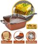 Copper Pan квадратен майсторски тиган за 5 начина на готвене