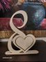 Рамка за снимка или плакет за скандинавски мъх с форма на сърце