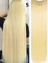 Качествена дълга коса/ цял екстеншън за по-голям обем и дължина на косата 100гр, дължина 60см, снимка 6