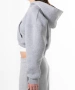 сив дамски кроп суичър (Zip Crop), снимка 3