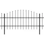 vidaXL Градинска ограда с пики, стомана, (0,75-1)x5,1 м, черна(SKU:277714), снимка 3