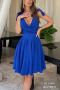 Елегантна рокля хс-л синя, снимка 1 - Рокли - 45784320