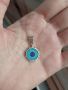 Сребърен медальон - око, снимка 1 - Колиета, медальони, синджири - 45383397