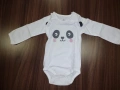 бебешко боди- панда с дълъг ръкав - размер 74, снимка 2