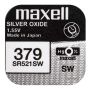 Сребърна батерия Maxell 379, SR521SW, снимка 2