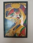 Стара авторска картина витраж, снимка 1