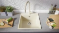 Беж кухненска мивка от гранит Рига 50 XL 480 x 500 мм, снимка 3