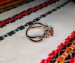 Дамски пръстен с морганит и циркони, снимка 3