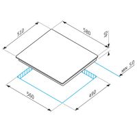 PYRAMIS 58HL 4006 Готварски плот за вграждане, снимка 2 - Котлони - 45294172