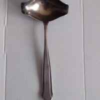 Посребрен старинен черпак за сос (А100) с дълбоко посребряване, снимка 1 - Антикварни и старинни предмети - 45493975