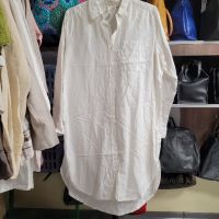 Бяла дълга,ленена  риза H& M, снимка 1 - Ризи - 45418620