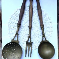 Красиви месингови прибори за готвене от Англия, снимка 1 - Антикварни и старинни предмети - 46088059