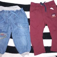 Бебешки ватирани дънки и панталон, снимка 1 - Детски панталони и дънки - 45176417