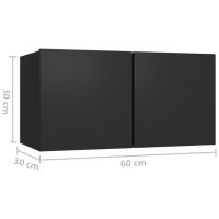 ТВ шкафове, 4 бр, черни, 60x30x30 см, ПДЧ, снимка 5 - Шкафове - 45480669