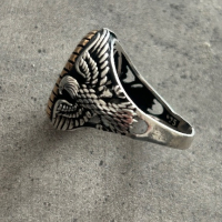 Сребърен пръстен с орел, снимка 6 - Пръстени - 44968759