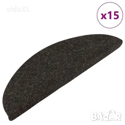 vidaXL Самозалепващи стелки за стълби, 15 бр, 56x17x3 см, черни(SKU:136390), снимка 1