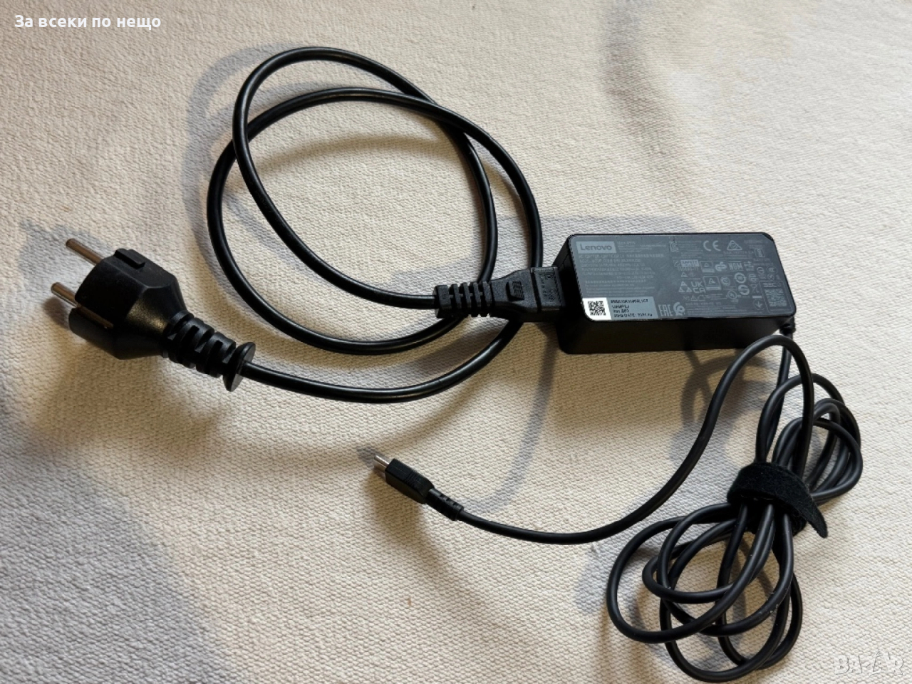 Оригинално Зарядно за лаптоп Lenovo 45W, USB-C , Type C, снимка 1