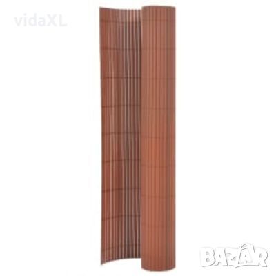 vidaXL Двустранна градинска ограда, 110x500 см, кафява（SKU:317164, снимка 1