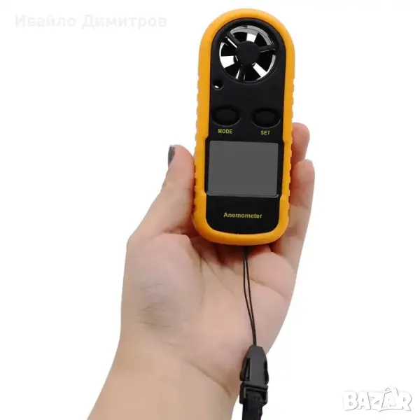 Преносим уред за тестване на вятър с LCD дисплей, Анемометър, снимка 1