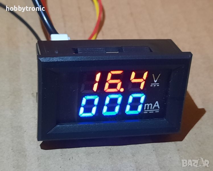 Цифров LED волтметър/амперметър 100V, 999mA (5A) , снимка 1