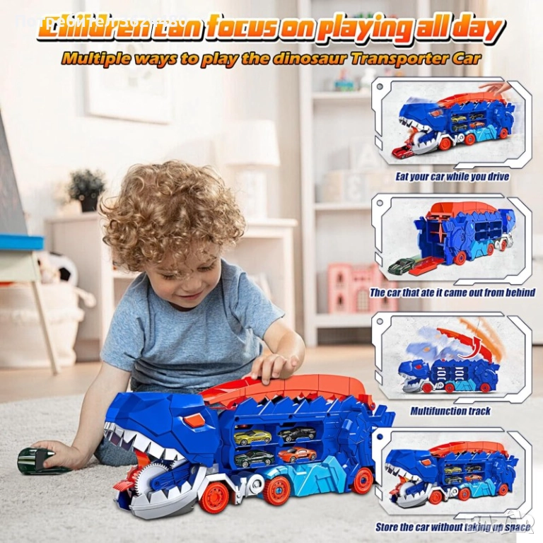  Камион Динозавър Катапулт с Мини Коли 4742, снимка 1