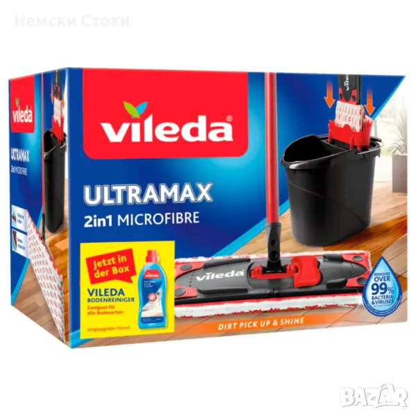 Комплект за почистване Vileda Ultramax 2в1 + подарък препарат, снимка 1