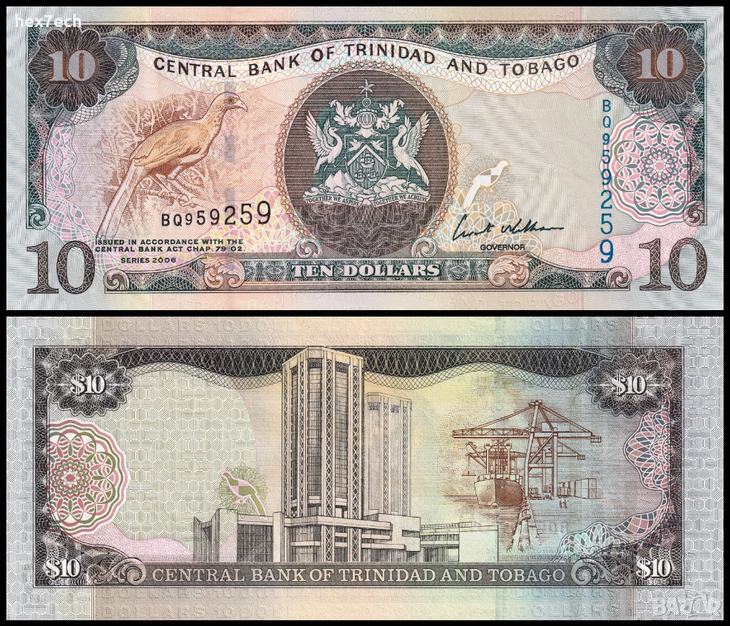 ❤️ ⭐ Тринидад и Тобаго 2006 10 долара UNC нова ⭐ ❤️, снимка 1