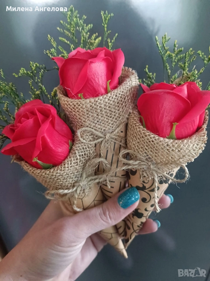 Мини букет със сапунена роза, снимка 1