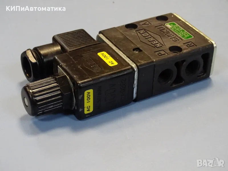 пневматичен разпределител SHOKU-HERION 3EC-8E solenoid valve 100VAC, снимка 1