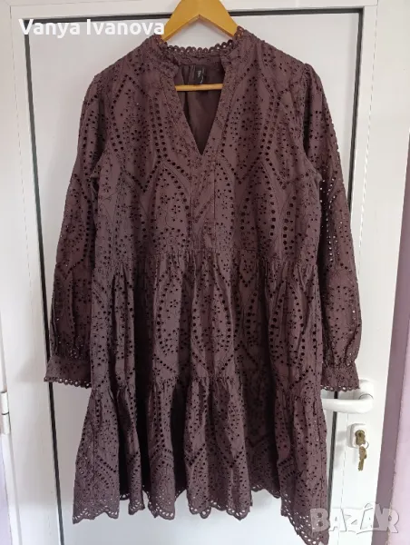 Y.A.S.  - кафява рокля  яшоли с английска дантела, снимка 1