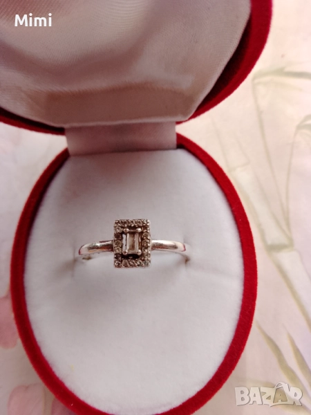 Сребърен пръстен с камъни,размер 66 , снимка 1