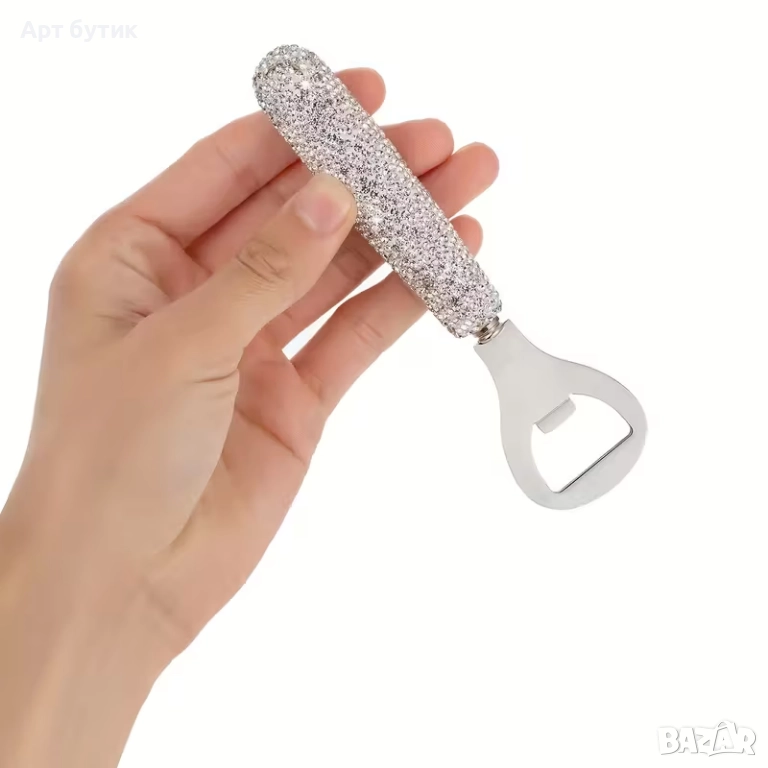 Сватбена отварачка, декорирана с кристали, снимка 1