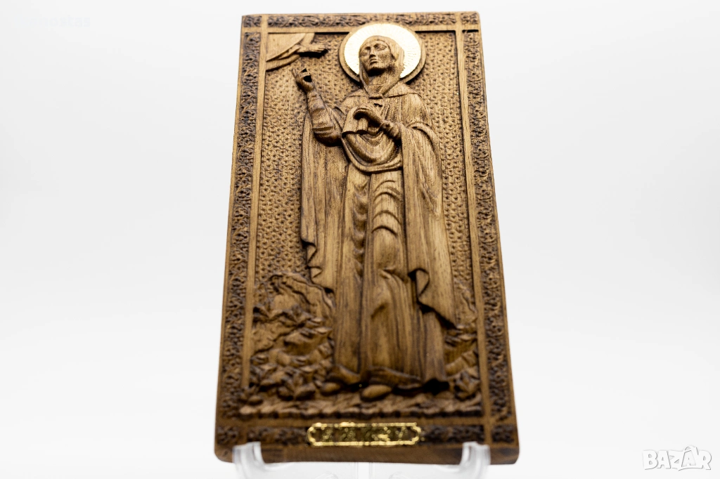 Позлатена релефна икона на света мъченица Наталия, снимка 1