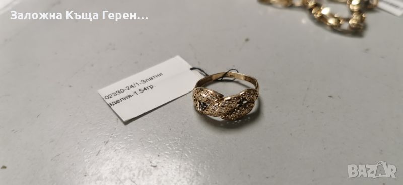 Дамски златен пръстен 1,54гр., снимка 1