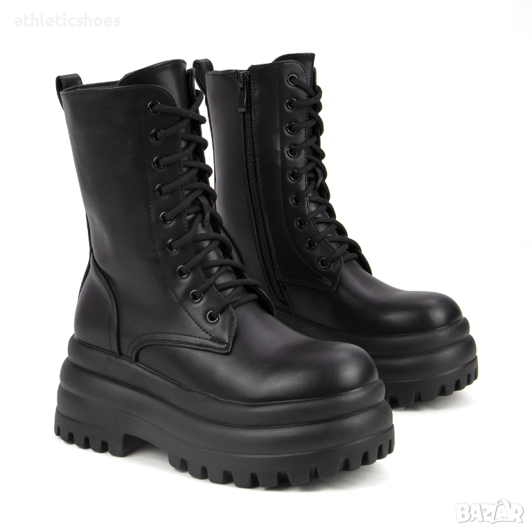 Дамски боти на висока платформа в черно-ПРОМОЦИЯ, снимка 1