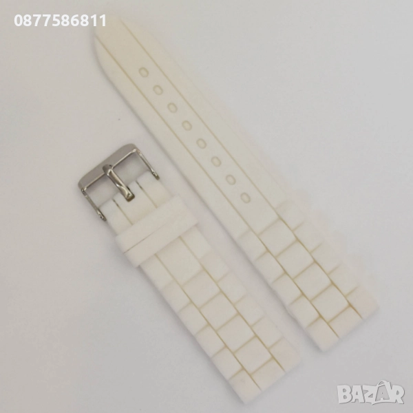 НОВА БЯЛА СИЛИКОНОВА ГУМЕНА КАИШКА ЗА ЧАСОВНИК.БЕЛИ СИЛИКОНОВИ ГУМЕНИ КАИШКИ ЗА ЧАСОВНИЦИ., снимка 1