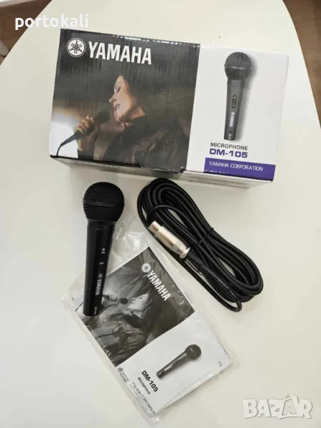 +Гаранция! НОВ! Професионален вокален динамичен микрофон с кабел Yamaha DM-105, снимка 1