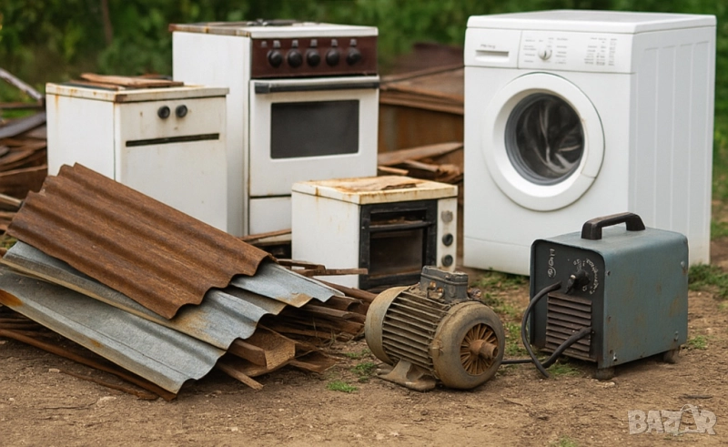 Изчистване и извозване на стари уреди железа ламарини за скрап от дворове обекти апартаменти гаражи, снимка 1