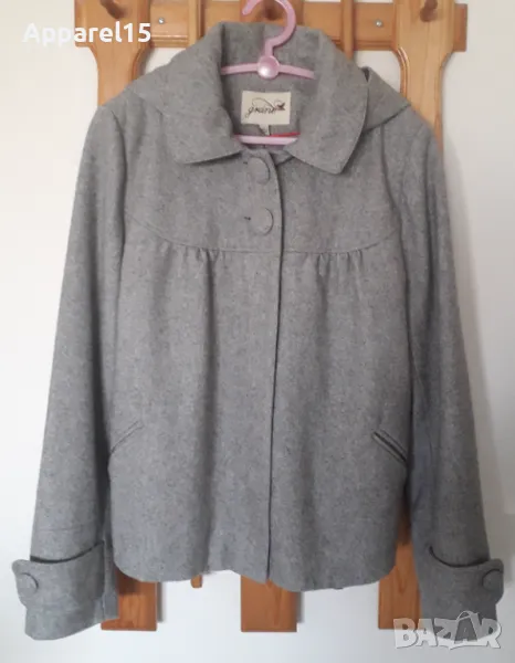 Американско вълнено късо палто с качулка, L, снимка 1