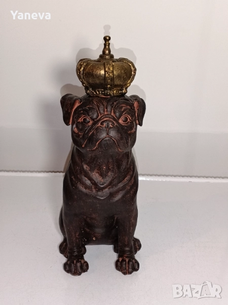 Мопс с корона , декоративна фигура , която внася стил и кралско присъствие във всеки дом! , снимка 1