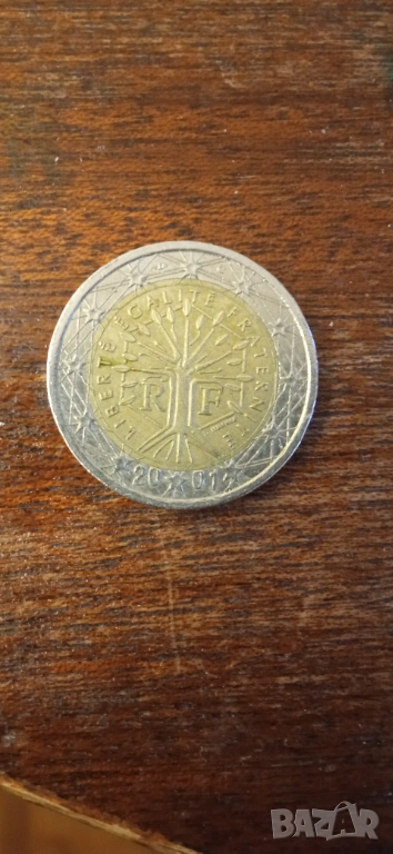2 евро 2001 г. Франция Дървото на живота , снимка 1