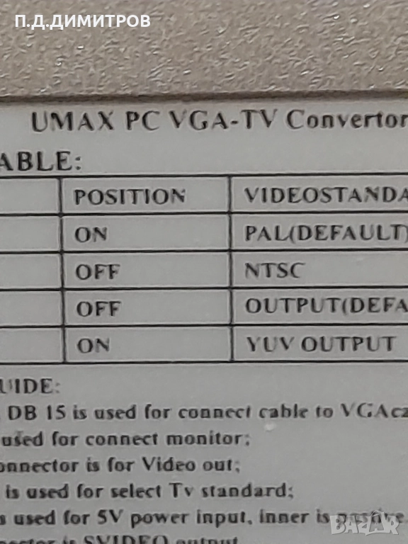 Pc-vga-tv convertor, снимка 1