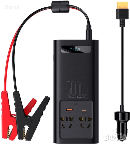 Захранващ инвертор за автомобил Baseus Super Si Power 500W , снимка 1