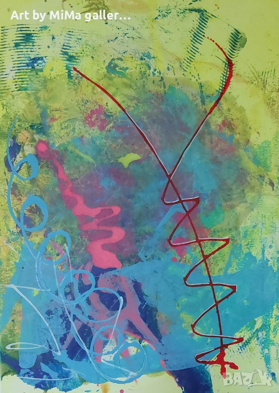 Абстракция 70х50 см., голяма картина, abstract painting, за Нова Година - оригинален подарък, снимка 1