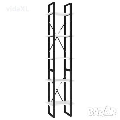 vidaXL 5-етажна бибvidaXL 5-етажна библиотека, бяла,лиотека, бяла, 40x30x175 см, инженерна дървесина, снимка 1