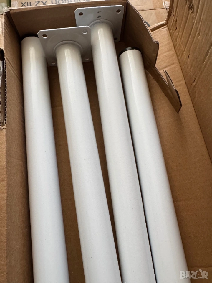 Комплект от 4 броя Метални Крака за Мебели 60см, Бели за Маси, Бюра и Шкафове!, снимка 1