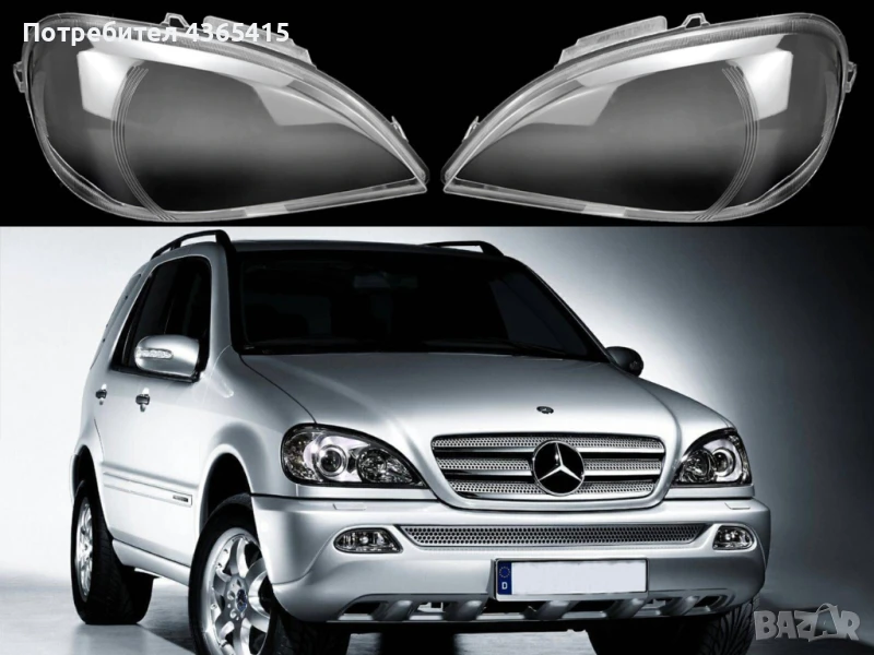 Стъкла за фарове на Mercedes ML W163 Facelift (2001-2005), снимка 1