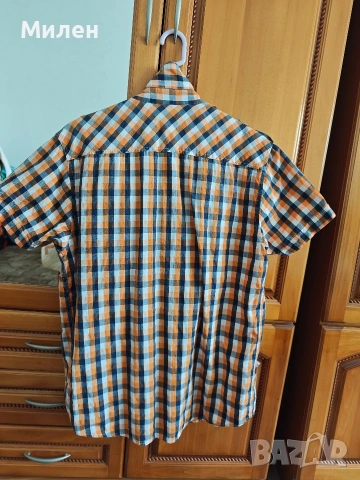 Мъжка риза с къс ръкав 100% памук, снимка 2 - Ризи - 53139351