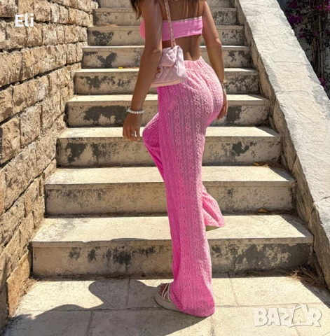 Дамски панталони с широк крачол, снимка 3 - Панталони - 53629721